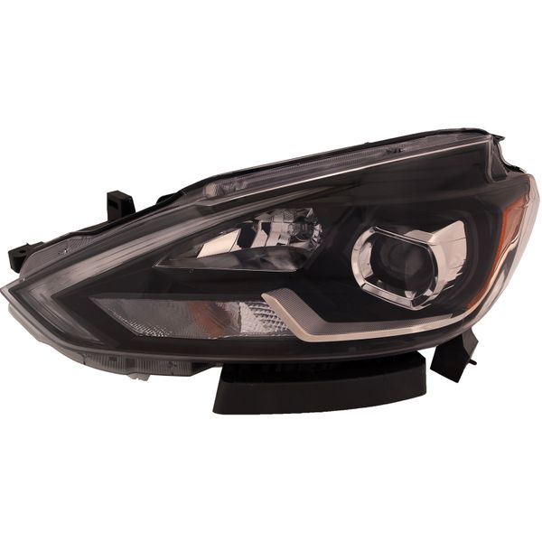 Headlight For Nissan Sentra 2018 2019 Driver Side LED Black Housing