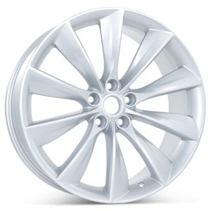 New 21" x 9" Rear Wheel for Tesla Model S 2012 2013 2014 2015 2016 2017 Silver Rim 97095