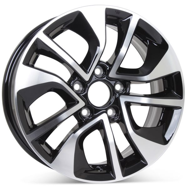 New 16" Replacement Wheel for Honda Civic 2013 2014 2015 Machined w/Black Rim 64054
