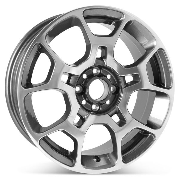  New 16" x 6.5" Replacement Wheel for Fiat 500 2012 2013 2014 2015 2016 Polished W/ Charcoal Rim 61663